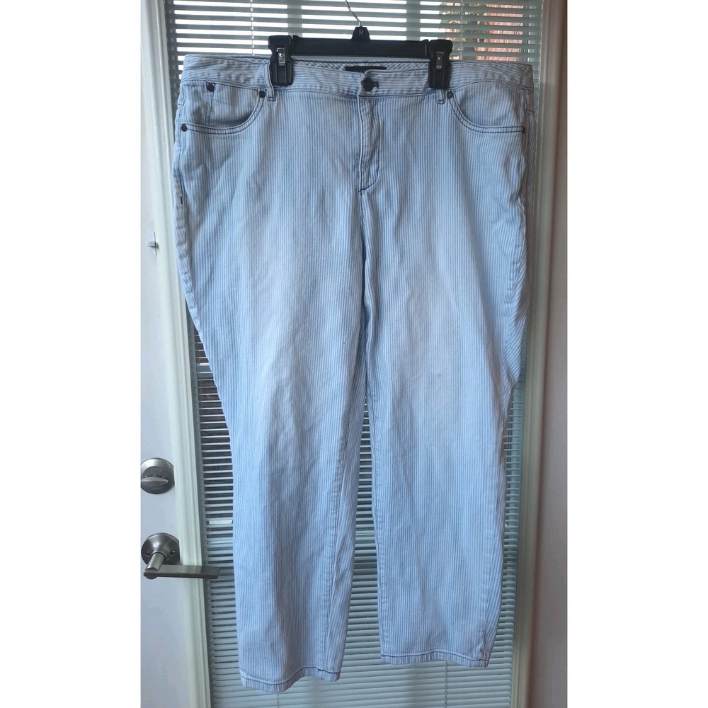 Talbots Womens Jeans Size 18 WP Blue White Stripe Pre-owned - Picture 4 of 7